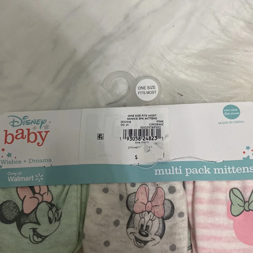 Disney baby mittens Minnie 3pack mittens